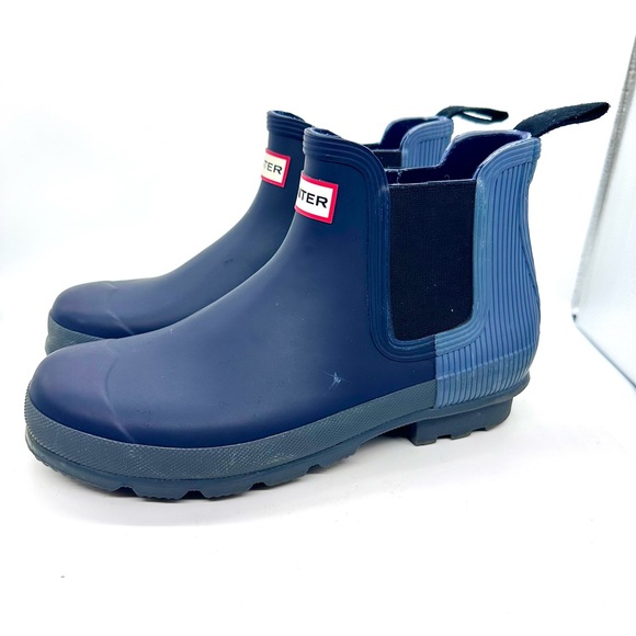Hunter Mens 2-Tone Original Chelsea Rain Boots 8 EUC - Picture 5 of 15